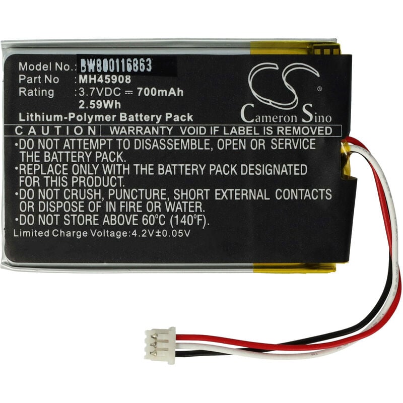 foto del prodotto vhbw batteria sostituisce corsair mh45908 per auricolari cuffie wireless 700mah, 3,7v, li poly 