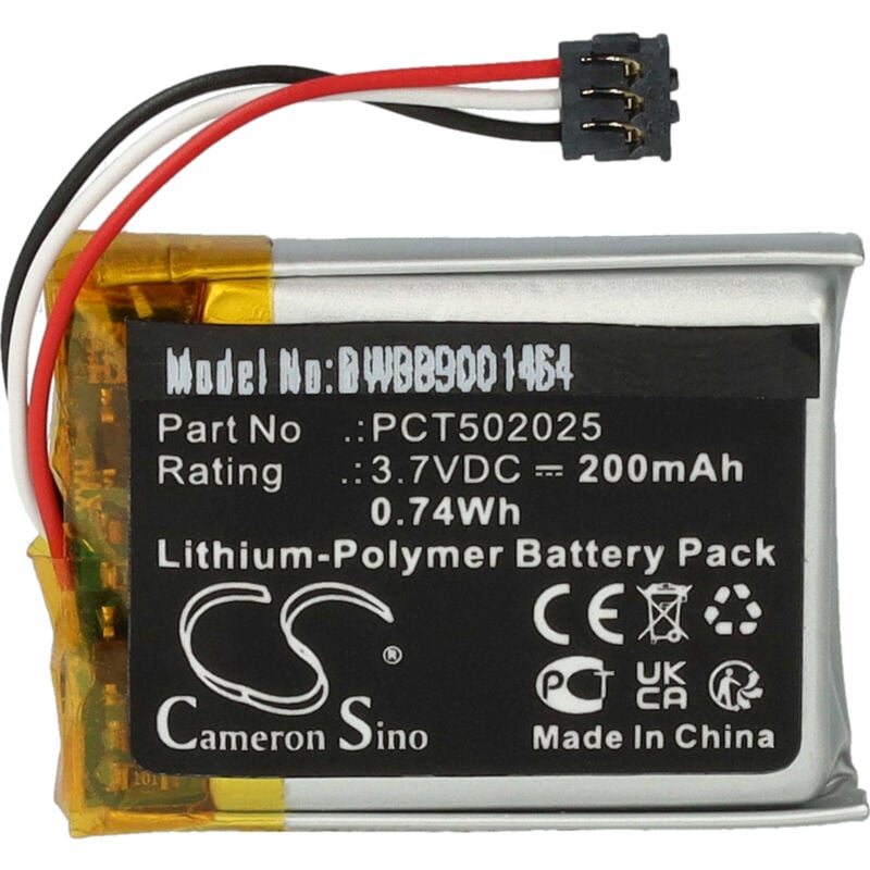 foto del prodotto vhbw batteria sostituisce dji pct502025 per microfono 200mah, 3,7v, li poly 
