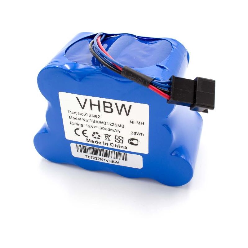 foto del prodotto vhbw batteria sostituisce ecovacs cen82 per home cleaner 3000mah, 12v, nimh, blu 