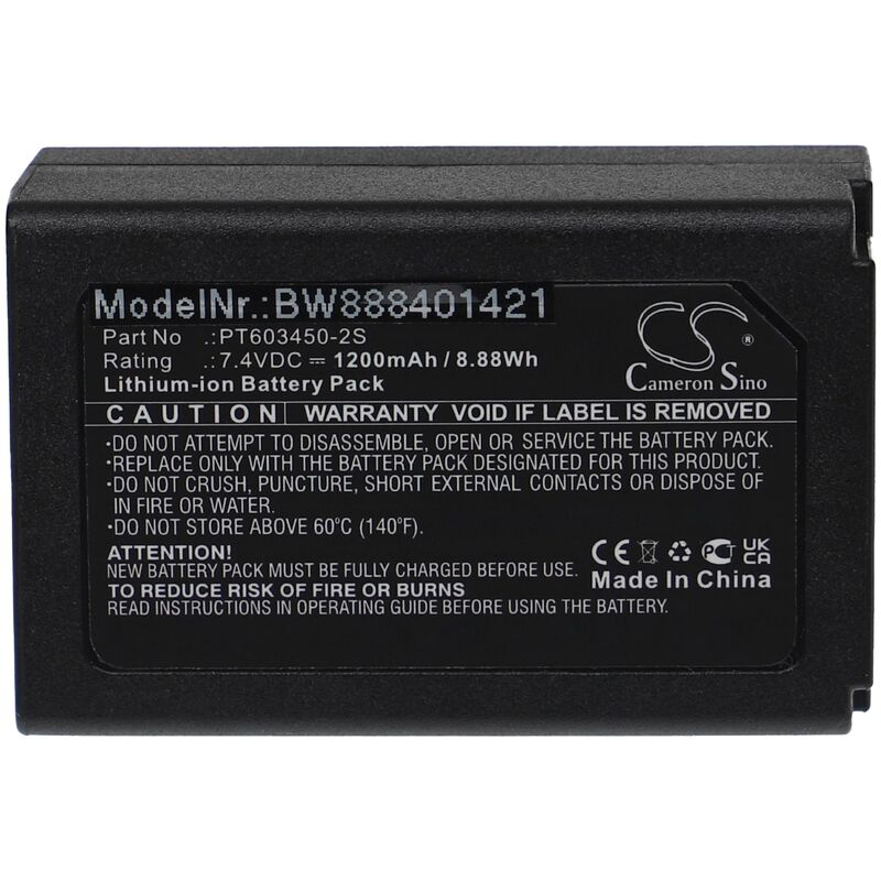 foto del prodotto vhbw batteria sostituisce extech vpc batt per dispositivo di misurazione 1200mah, 7,4v, li ion 