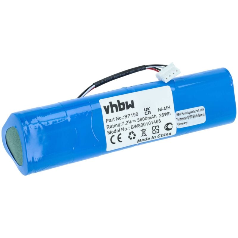 foto del prodotto vhbw batteria sostituisce fluke b11432, bp190, bp 190 per oscilloscopio, dispositivo di misurazione 3600mah, 7,2v, nimh 