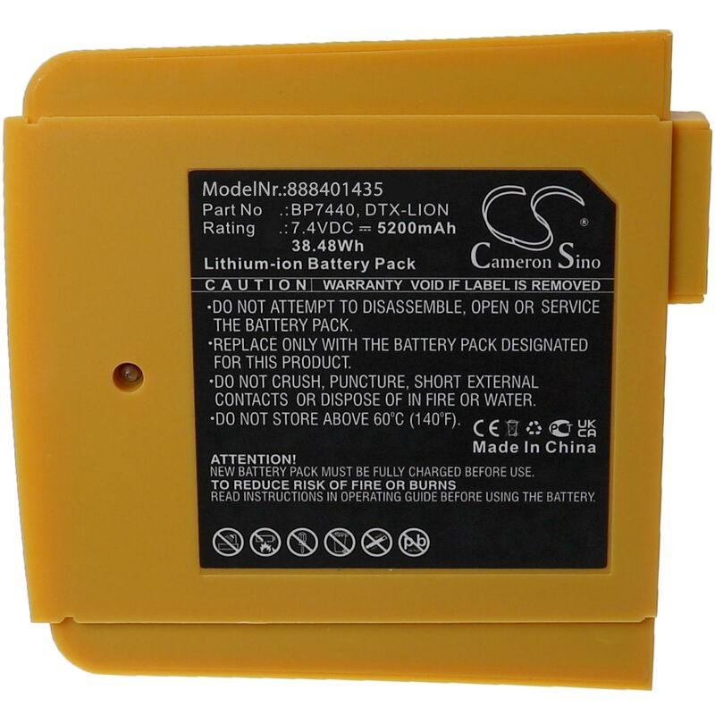 foto del prodotto vhbw batteria sostituisce fluke bp7440, dtx lion per dispositivo di misurazione 5200mah, 7,4v, li ion 