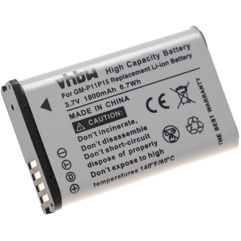 foto del prodotto vhbw batteria sostituisce garmin 010 11654 03, 361 00053 00, 361 00053 04 per navigatore gps 1800mah, 3,7v, li ion 