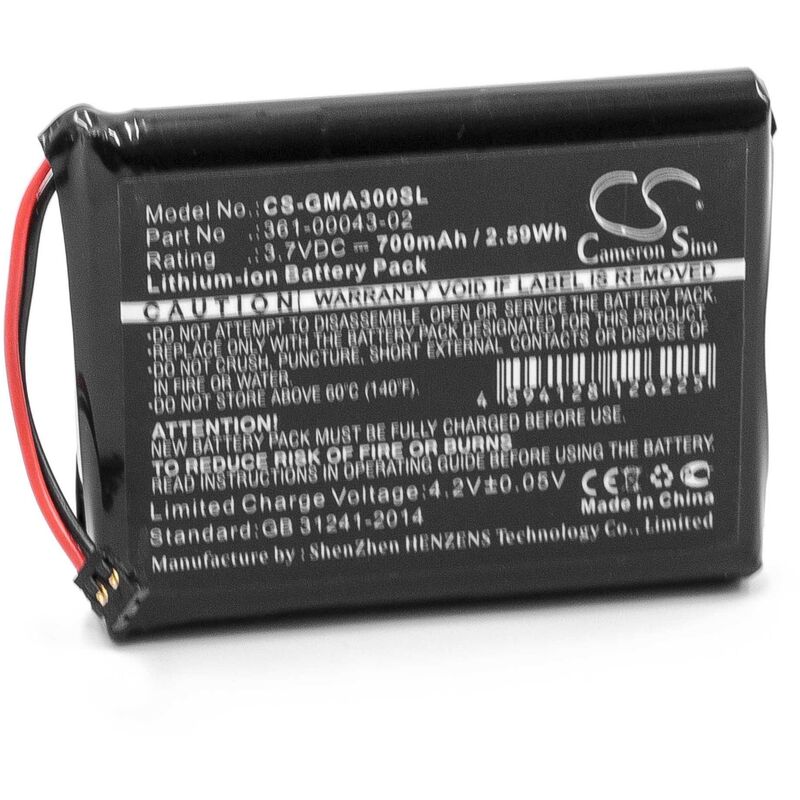 foto del prodotto vhbw batteria sostituisce garmin 361 00043 02 per navigatore gps da golf 700mah, 3,7v, li ion 
