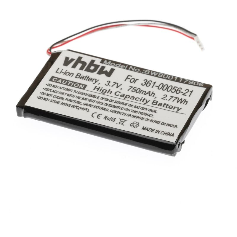 foto del prodotto vhbw batteria sostituisce garmin 361 00056 21 per navigatore gps 750mah, 3,7v, li ion 