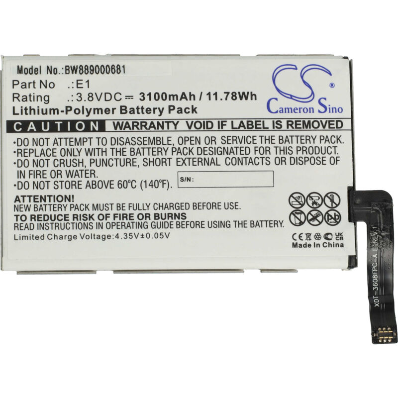 foto del prodotto vhbw batteria sostituisce glocalme e1, glmu18a02 per hotspot modem router portatile 3100mah, 3,8v, li poly 