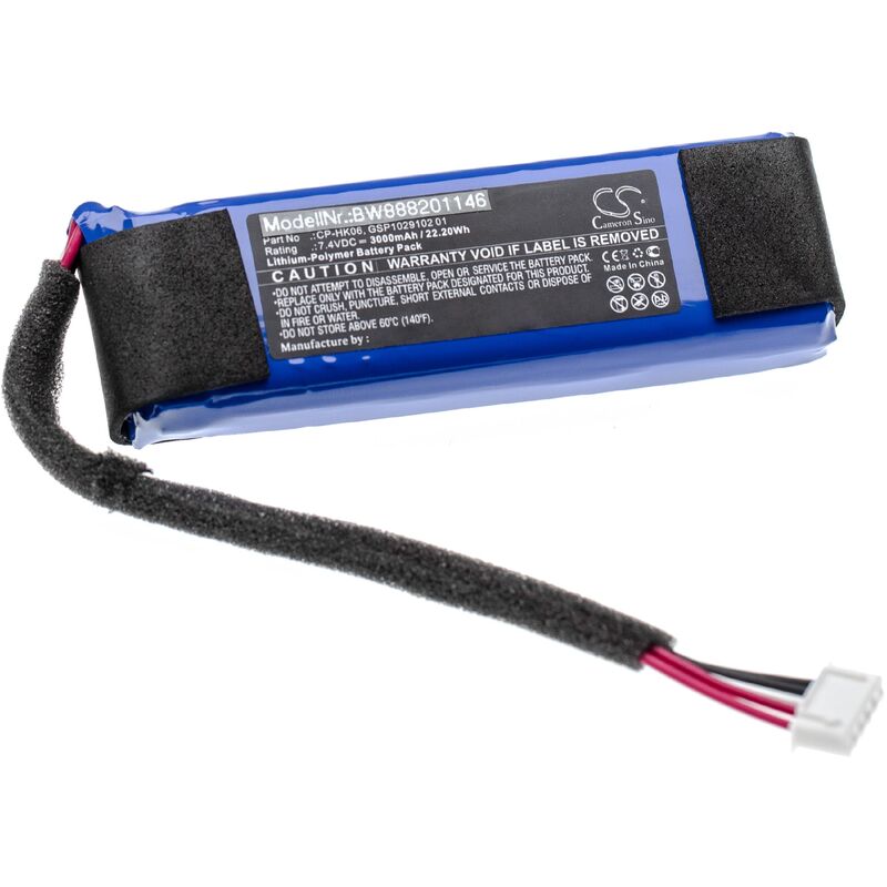 foto del prodotto vhbw batteria sostituisce harman kardon cp hk06, gsp1029102 01 per casse, altoparlanti, speaker 3000mah, 7,4v, li poly 