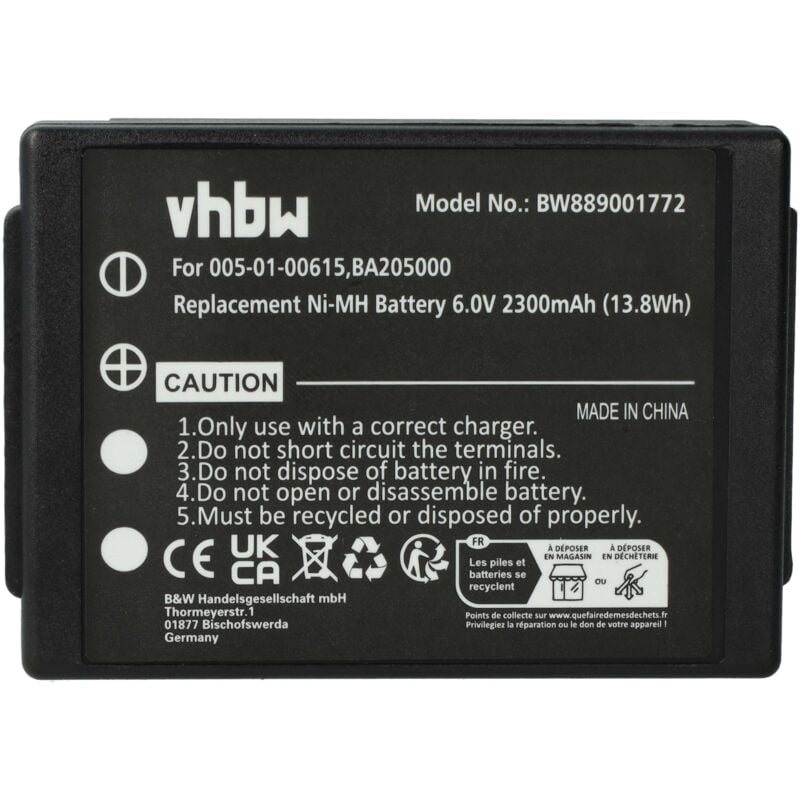 foto del prodotto vhbw batteria sostituisce hbc ba225000, ba226030, ba225030 per radiocomando industriale, telecomando 2300mah, 6v, nimh nero
