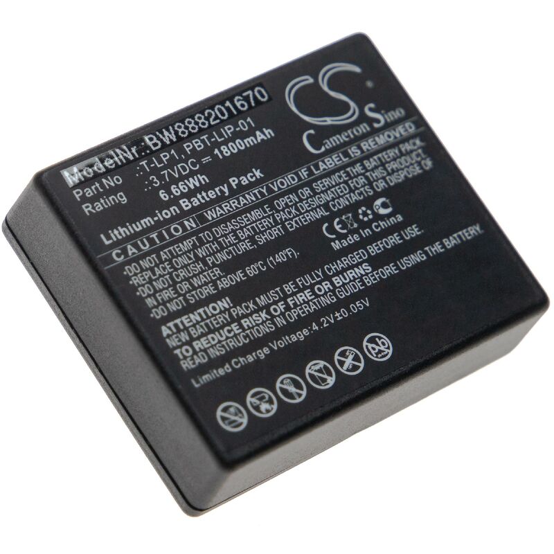 foto del prodotto vhbw batteria sostituisce hme pliant tma bat 02, t lp1, pbt lip 01, 2gl 523450 g2017 per radio 1800mah, 3,7v, li ion 