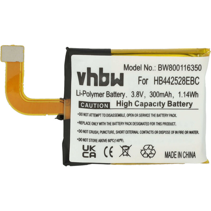 foto del prodotto vhbw batteria sostituisce huawei 1icp5 25 28, hb442528ebc per smartwatch orologio bracciale fitness 300mah, 3,8v, li poly set utensili