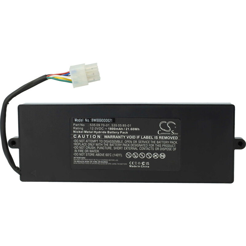 foto del prodotto vhbw batteria sostituisce husqvarna 535 09 61 02, 535 09 70 01, 5350961 02, 535096102 per tagliaerba, robot tagliaerba 1800mah, 12v, nimh 