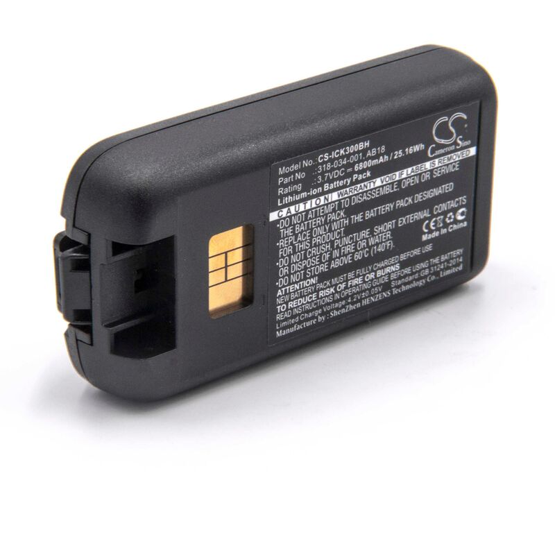 foto del prodotto vhbw batteria sostituisce intermec ab18 per lettore di codici a barre, pos 6800mah, 3,7v, li ion 