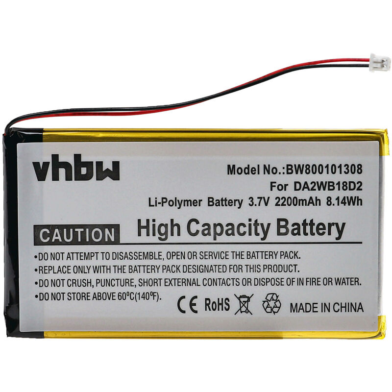 foto del prodotto vhbw batteria sostituisce iriver da2wb18d2 per mp3 music player lettore musicale 2200mah, 3,7v, li poly 