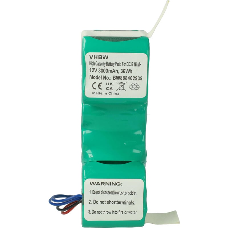 foto del prodotto vhbw batteria sostituisce irobot 4720110, combo per home cleaner 3000mah, 12v, nimh 