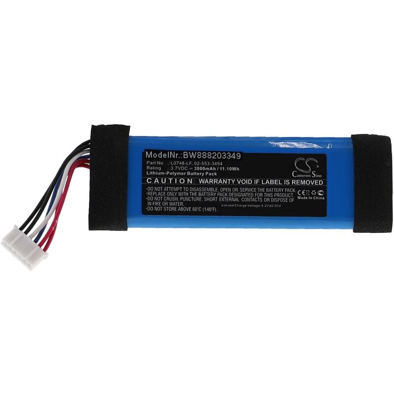 foto del prodotto vhbw batteria sostituisce jbl 02 553 3494, gsp872693, l0748 lf per casse, altoparlanti, speaker 3000mah, 3,7v, li poly 