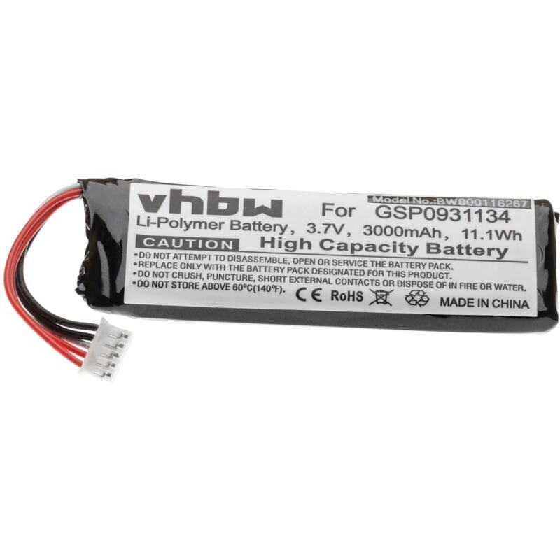 foto del prodotto vhbw batteria sostituisce jbl gsp0931134, gsp872693, p763098 03 per casse, altoparlanti, speaker 3000mah, 3,7v, li poly 