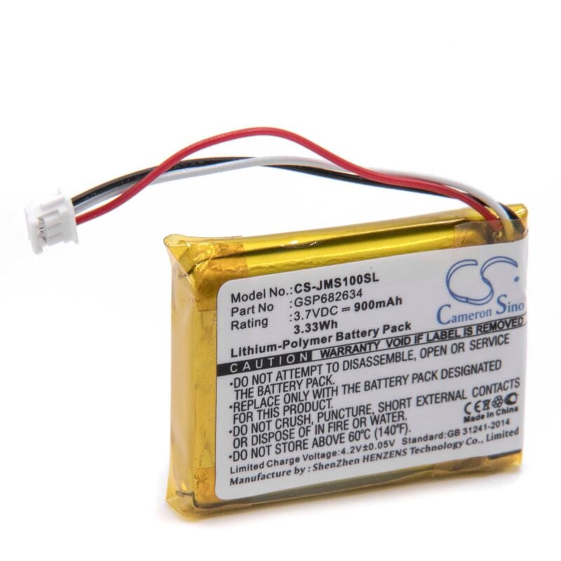 foto del prodotto vhbw batteria sostituisce jbl gsp682634 per casse, altoparlanti, speaker 900mah, 3,7v, li poly 