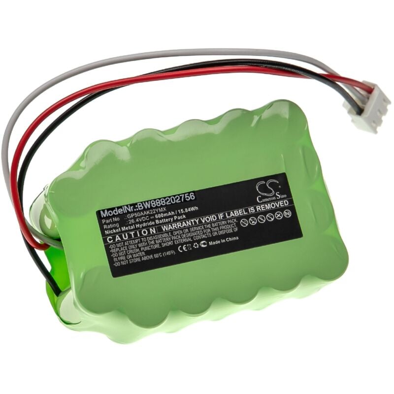 foto del prodotto vhbw batteria sostituisce manusa gp50aak22ymx per porta elettrica scorrevole 600mah, 26.4v, nimh 