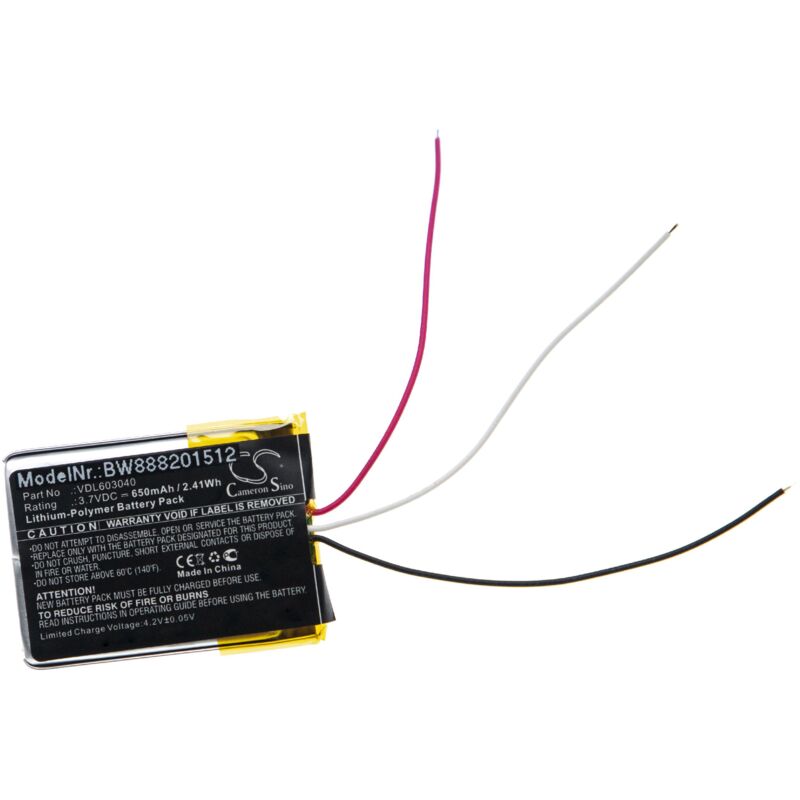 foto del prodotto vhbw batteria sostituisce marshall vdl603040 per auricolari cuffie wireless 650mah, 3,7v, li poly 