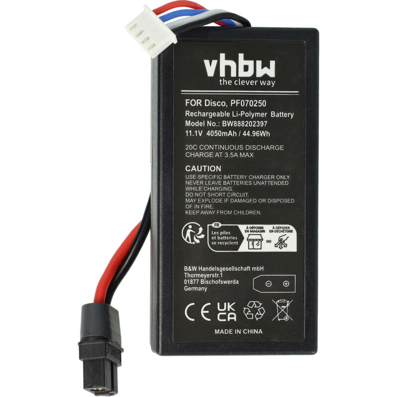foto del prodotto vhbw batteria sostituisce parrot pf070250 per drone quadricottero multicottero 4050mah, 11,1v, li poly 