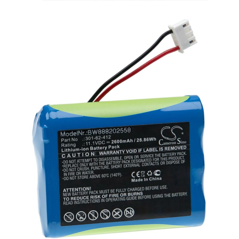 foto del prodotto vhbw batteria sostituisce peaktech 301 62 412 per misuratore, dispositivo di misurazione 2600mah, 11,1v, li ion 