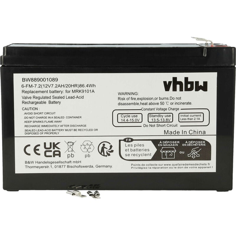 immagine 0 del prodotto vhbw batteria sostituisce robomow bat9000a, mrk9101a per tagliaerba, robot tagliaerba 7200mah, 12v, piombo acido sigillato 