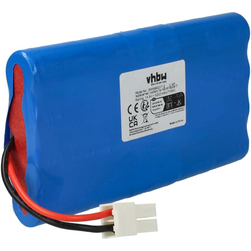 foto del prodotto vhbw batteria sostituisce rowenta rs rt900817 per home cleaner 5200mah, 14,8v, li ion 