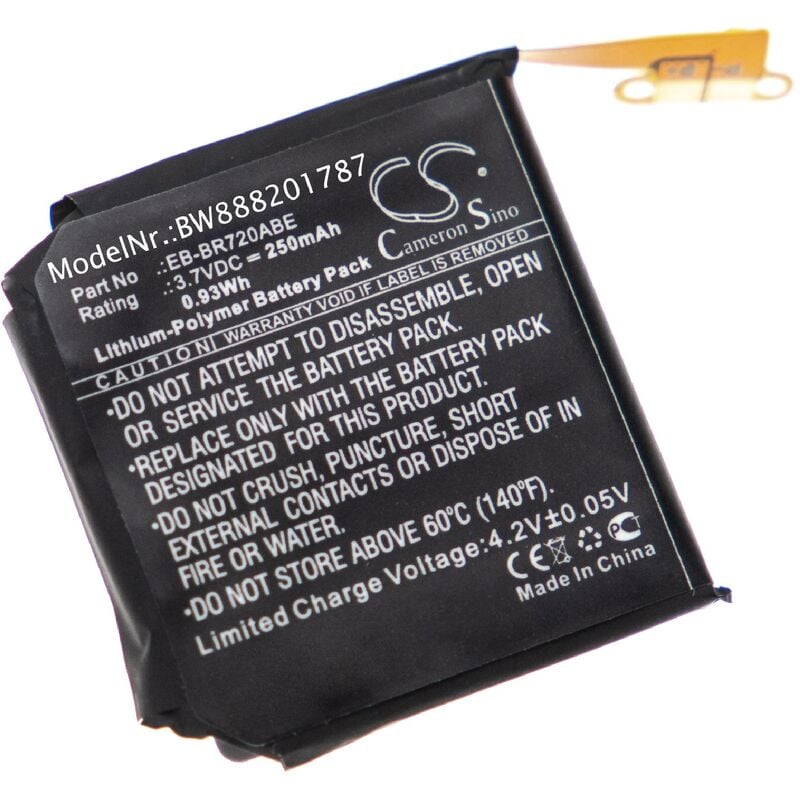 foto del prodotto vhbw batteria sostituisce samsung eb br720abe per smartwatch orologio bracciale fitness 250mah, 3,7v, li poly 