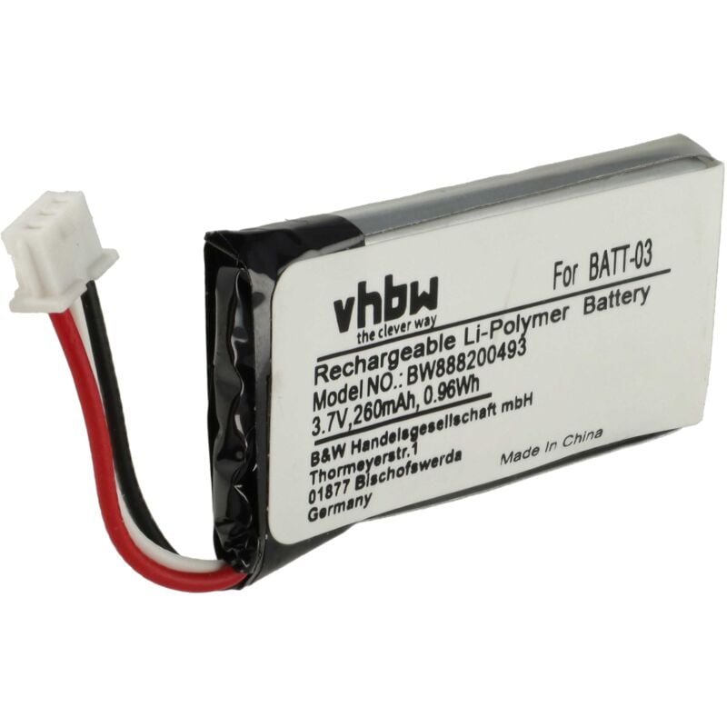 foto del prodotto vhbw batteria sostituisce sennheiser 504374, batt 03 per auricolari cuffie wireless 200mah, 3,7v, li poly 