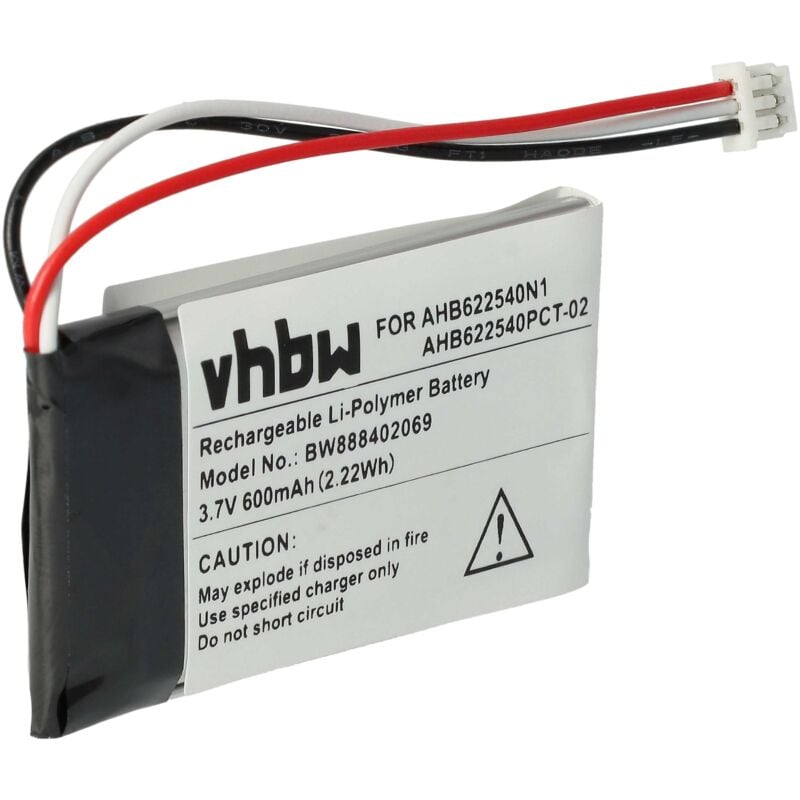 foto del prodotto vhbw batteria sostituisce sennheiser 564546, ahb622540n1, ahb622540pct 02 per auricolari cuffie wireless 600mah, 3,7v, li poly 