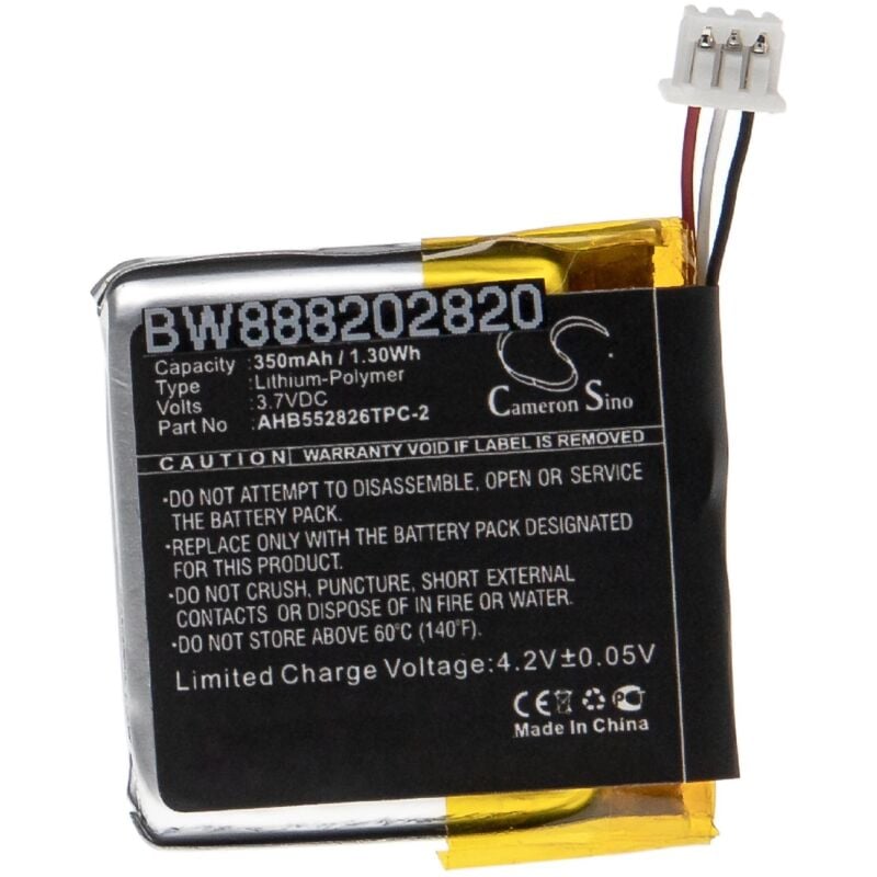 foto del prodotto vhbw - batteria sostituisce sennheiser ahb552826tpc-2 per auricolari cuffie wireless 350mah, 3,7v, li-poly