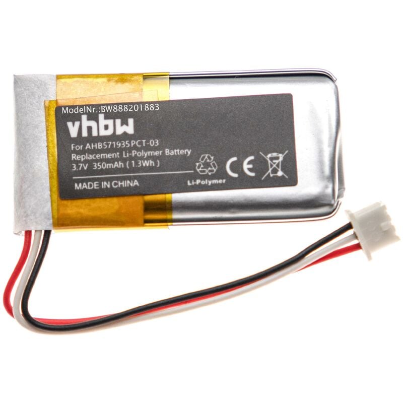 foto del prodotto vhbw batteria sostituisce sennheiser ahb571935pct 03, 586477, 573695 per amplificatore stereo multimediale 350mah, 3,7v, li poly 