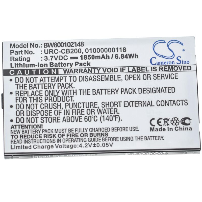 foto del prodotto vhbw batteria sostituisce sonos 01000000118, urc cb200 per telecomando remote control 2000mah, 3,7v, li ion 