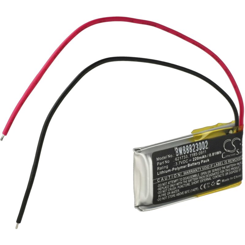 foto del prodotto vhbw batteria sostituisce sony 621733, 1185 0911 per auricolari cuffie wireless 220mah, 3,7v, li poly 