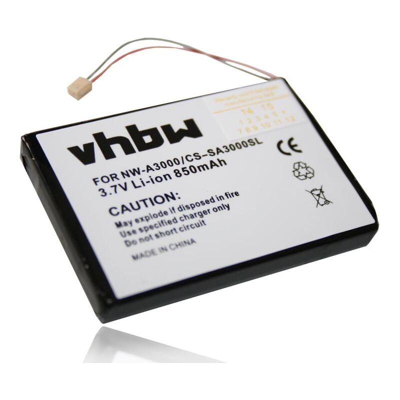 foto del prodotto vhbw batteria sostituisce sony lis1356hnpa, 1 756 608 21, 5y30a1697 per mp3 music player lettore musicale 850mah, 3,7v, li ion 