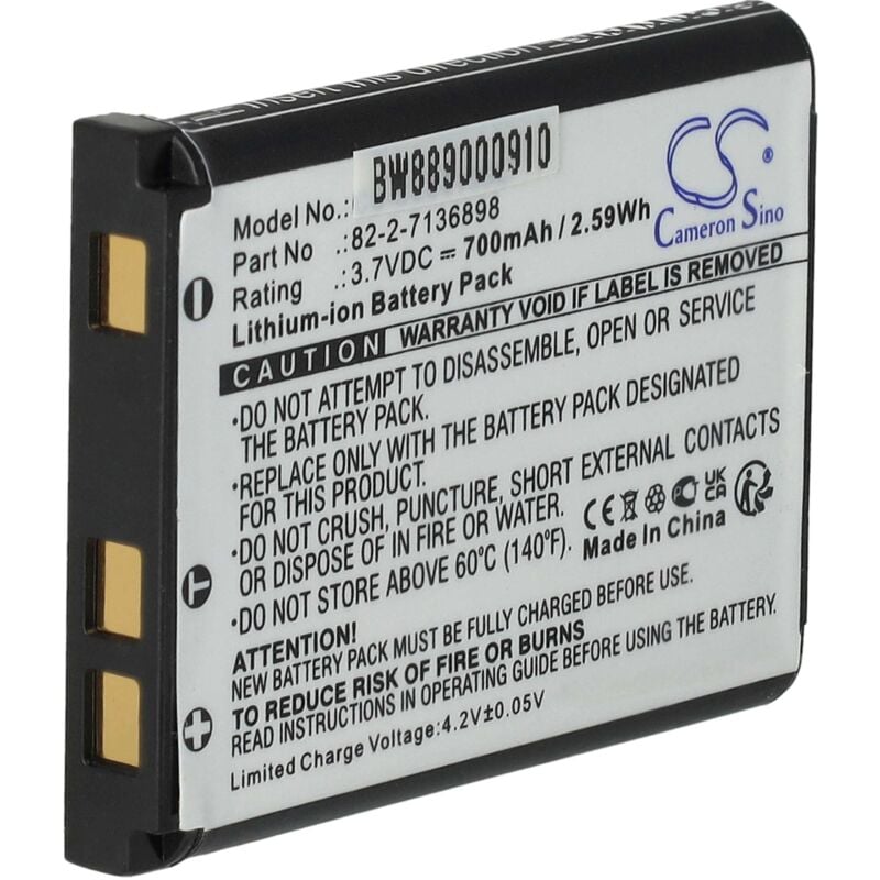 foto del prodotto vhbw batteria sostituisce steelseries 82 2 7136898 per auricolari cuffie wireless 700mah, 3,7v, li ion 