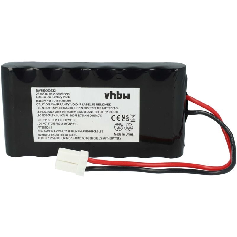 foto del prodotto vhbw batteria sostituisce techline 015e00600a per rasaerba 2500mah, 25,9v, li ion
