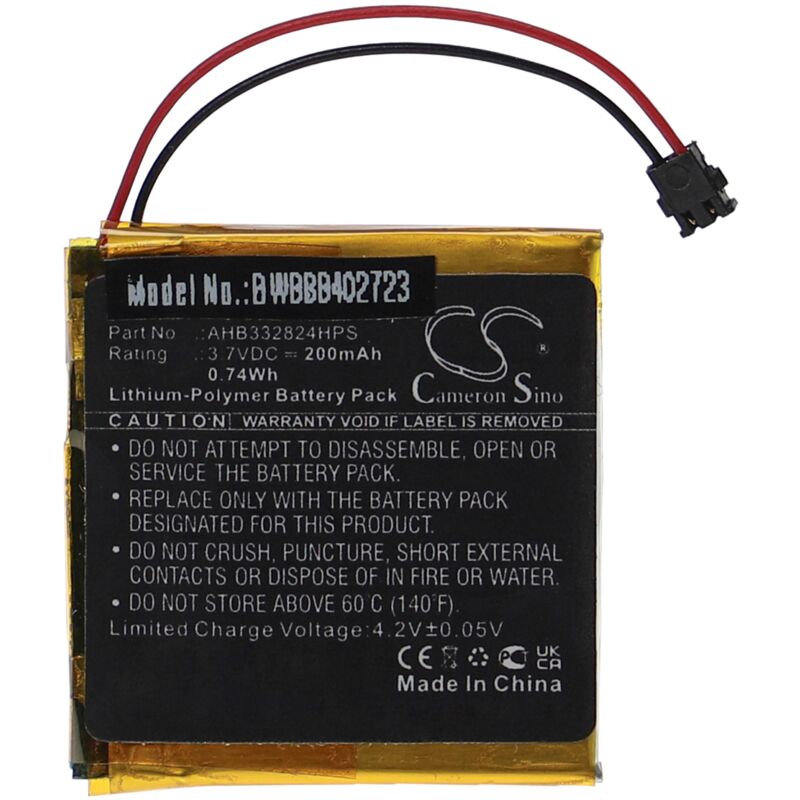 foto del prodotto vhbw batteria sostituisce tomtom ahb332824hps per smartwatch orologio bracciale fitness 200mah, 3,7v, li poly 