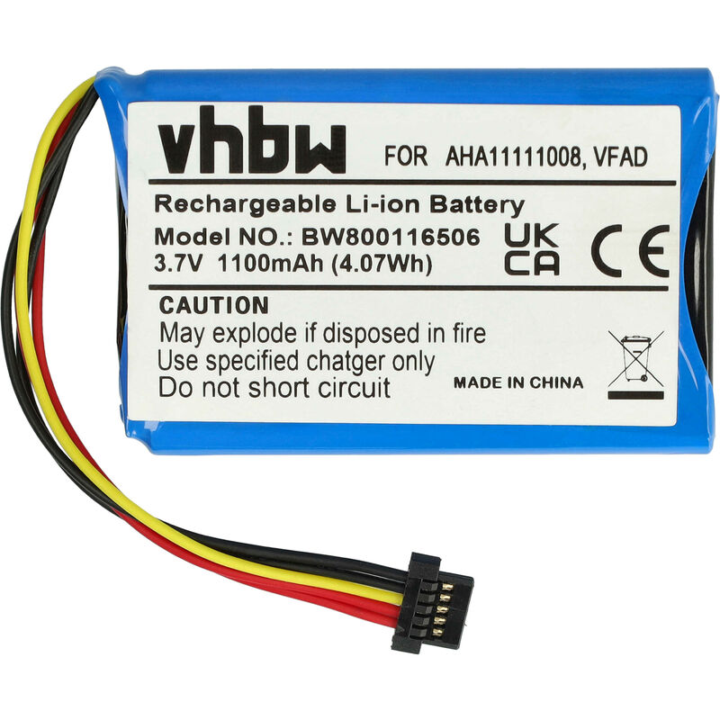 foto del prodotto vhbw batteria sostituisce tomtom flb092001261, fmb0829021142, fmeb0939041646 per navigatore gps 1100mah, 3,7 v, li ion 