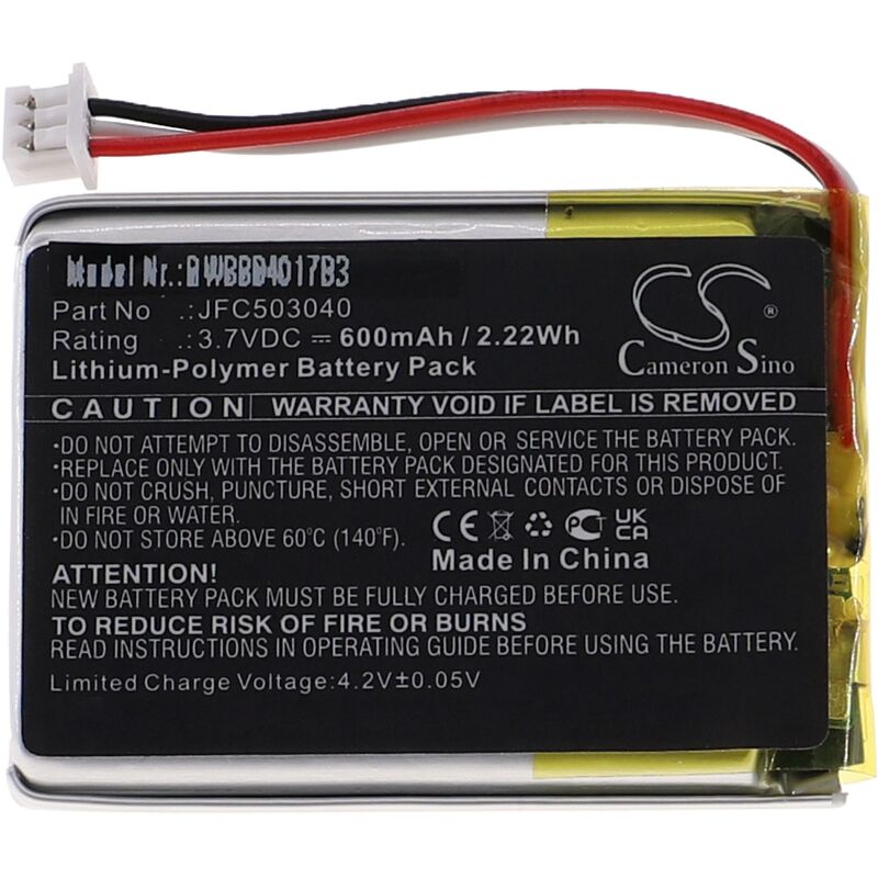 foto del prodotto vhbw batteria sostituisce viper jfc503040 per telecomando remote control trasmettitore 600mah, 3,7v, li poly 