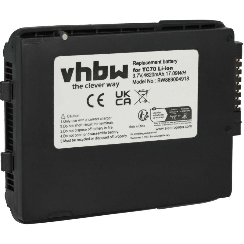 immagine 0 del prodotto vhbw batteria sostituisce zebra 82 171249 02, bt 000318, btry tc7x 46mah 01 per lettore di codici a barre, pos 4620mah, 3,7v, li ion 