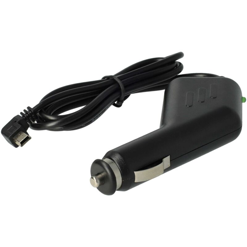 foto del prodotto vhbw caricabatteria da auto, cavo mini usb, adattatore 1,0 a per gps, lettore mp3, navigatore, presa a 90 nero