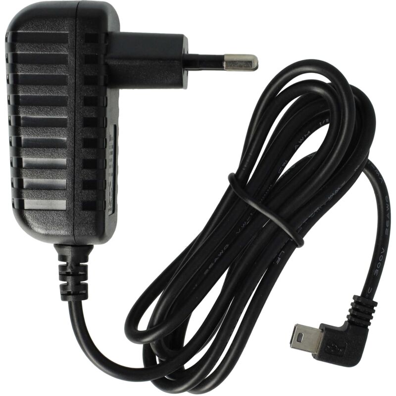 foto del prodotto vhbw caricabatteria mini usb cavo di ricarica universale con connettore di rete da 1,0 a 5v, angolato nero