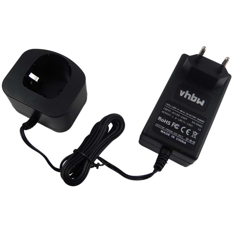 foto del prodotto vhbw caricabatterie 1,2 18 v compatibile con ryobi b 8286, b 1442t, bid 1801m, bcp1817 2sm, bpl 1815, bpl1414 batterie ni cd, nimh di attrezzi