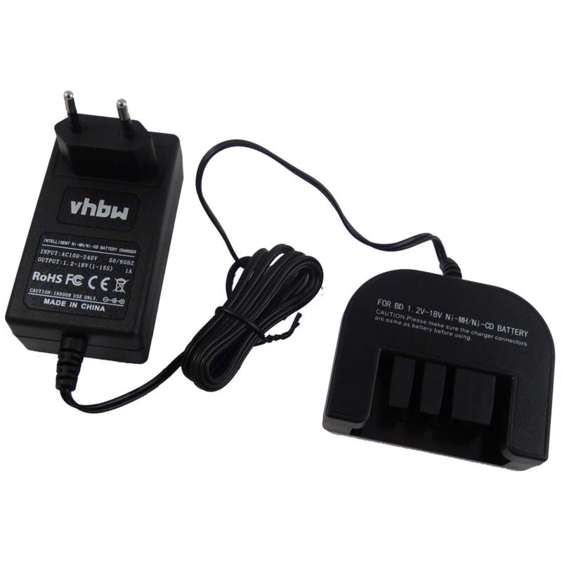 foto del prodotto vhbw caricabatterie compatibile con black decker sx3500, sx5000, sx4000, sx3000, sx5500, ss12, ss12cr batterie ni cd, nimh di attrezzi, 1,2 18v,