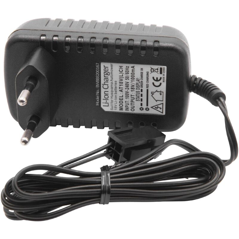 foto del prodotto vhbw caricabatterie compatibile con husqvarna automower 320, 330x, 420, 430, 430x, 440, 450x, 520 batterie li ion di robot tagliaerba 18v 