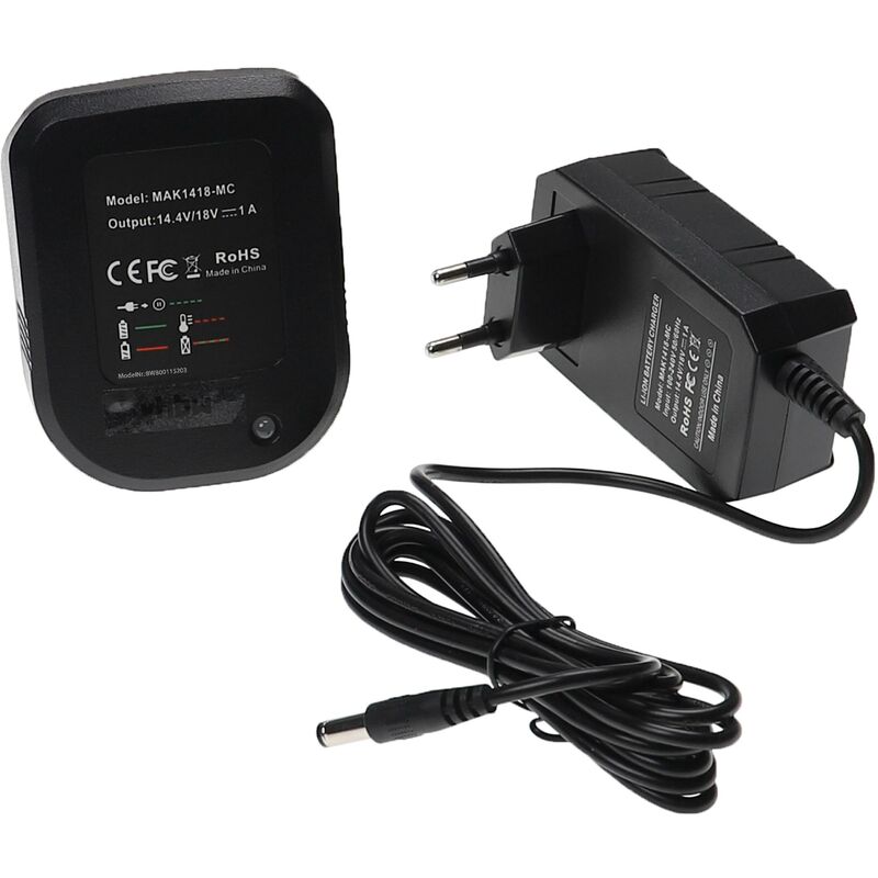 foto del prodotto vhbw caricabatterie compatibile con makita ddf448rmj, df347d, cf201dz, ddf446rmj, bvr440, dda340rmj, cf201dzw, da340drf batterie li ion di attrezzi