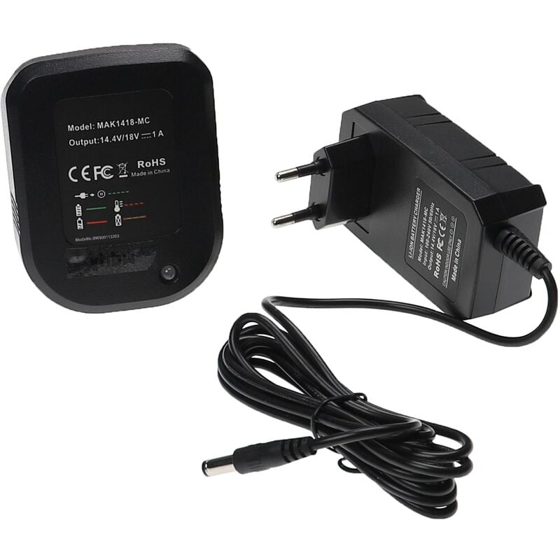 foto del prodotto vhbw caricabatterie compatibile con makita ts130drfx, tw152, tp131dz, tw152dz, tw152d, tw152drfx, tp131drfxb, uh480d batterie li ion di attrezzi