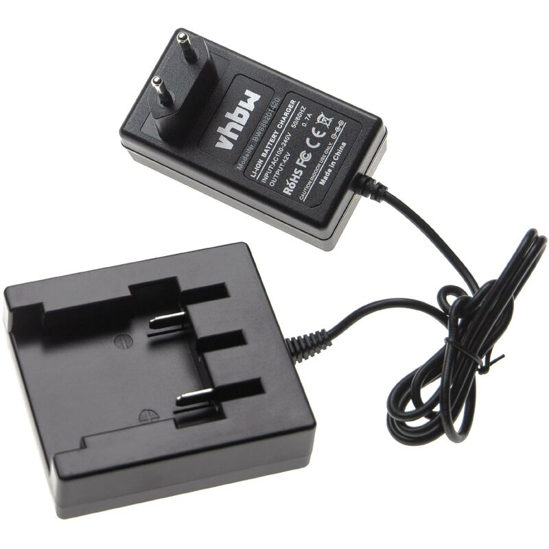 foto del prodotto vhbw caricabatterie compatibile con mcculloch li 40cs, li 40gb, li 40ht, li 40t, serie 40v batterie li ion di attrezzi