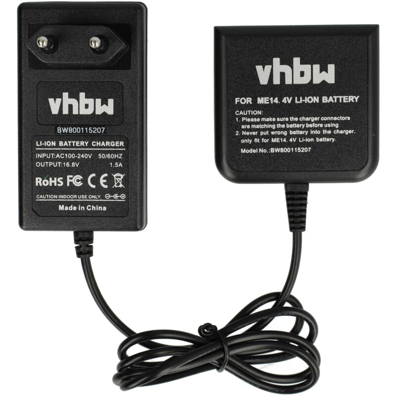 foto del prodotto vhbw caricabatterie compatibile con metabo ssw 14.4 lt ltx 6.02126.85, ssw 14.4 lt 6.02126.50, ula 14.4 18 batterie li ion di attrezzi 14,4v 
